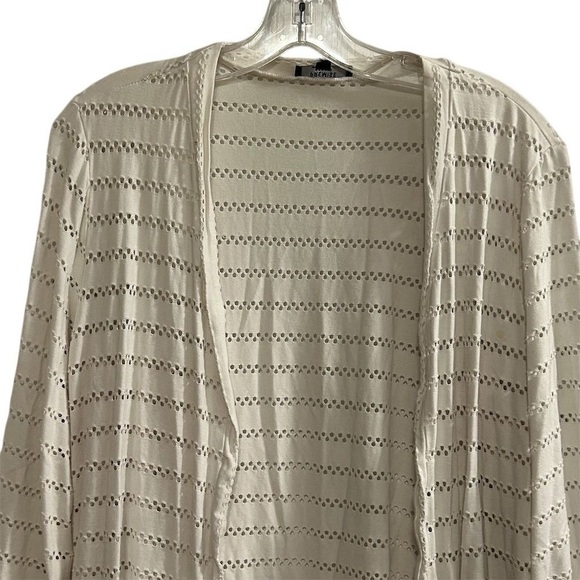Premise Women's Ivory Open Knit Cardigan Sweater Size M Lightweight - Picture 2 of 9